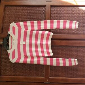 NWT Aerie pink and white sweater with cut out back, size small